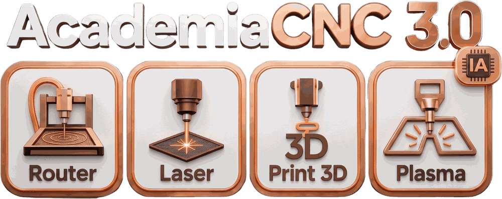 Academia CNC 3.0 — Router, Laser e Impressão 3D